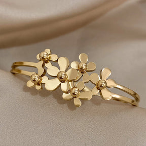 Pulseira Flores Douradas
